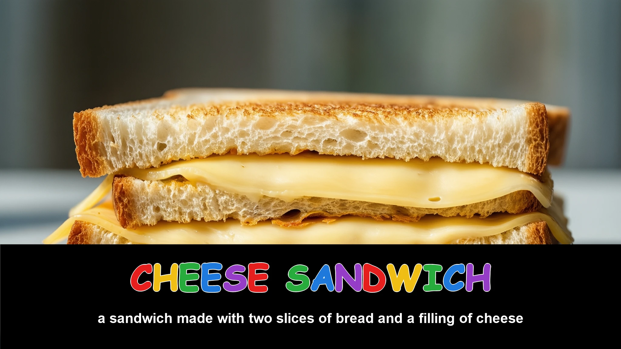 English Illustration for cheese sandwich